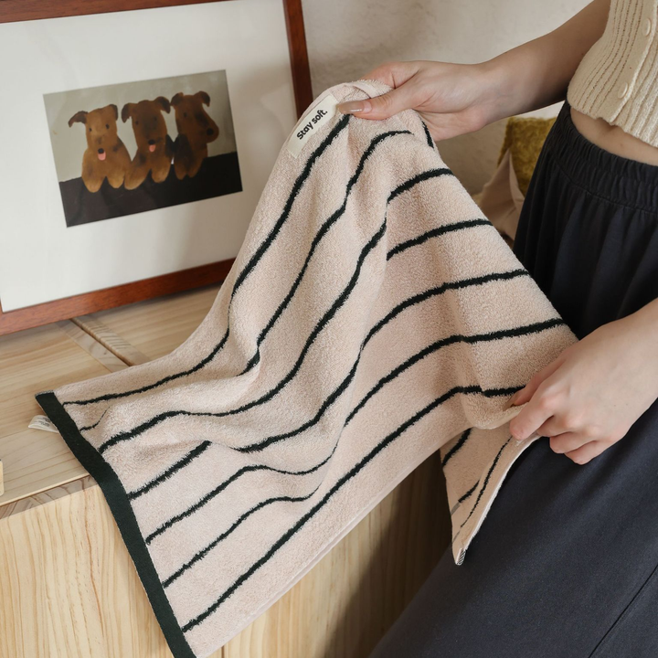 tw-00001-7 Pastel stripe cotton towel / パステルストライプコットンタオル