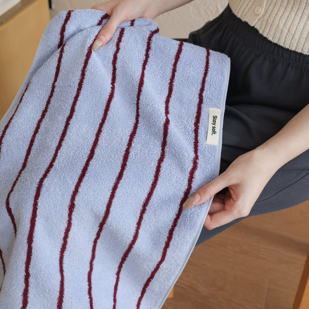 tw-00001-7 Pastel stripe cotton towel / パステルストライプコットンタオル
