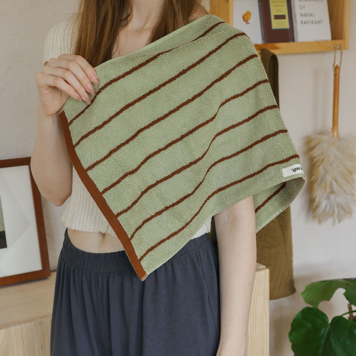 tw-00001-7 Pastel stripe cotton towel / パステルストライプコットンタオル