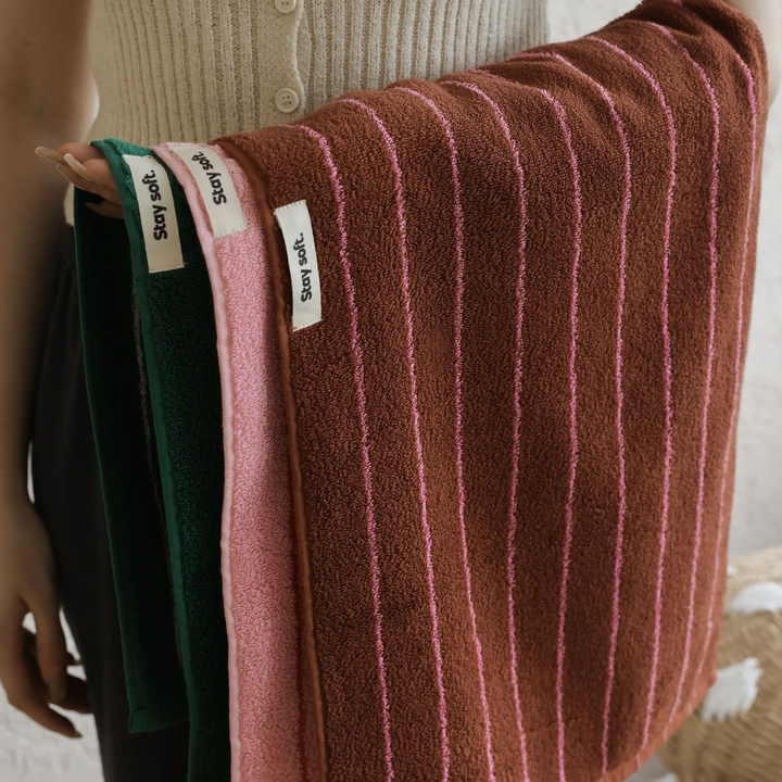 tw-00001-7 Pastel stripe cotton towel / パステルストライプコットンタオル