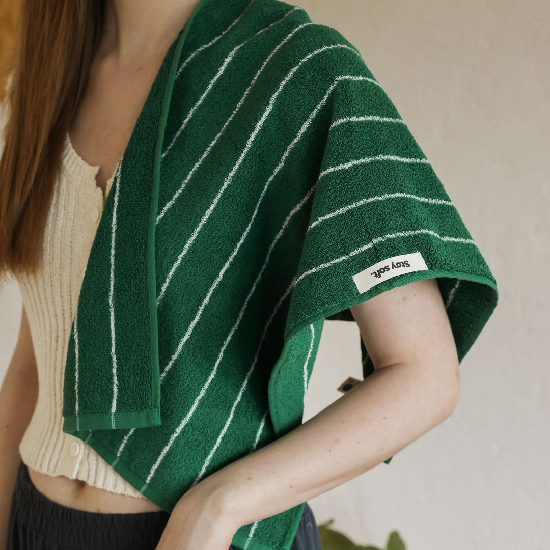 tw-00001-7 Pastel stripe cotton towel / パステルストライプコットンタオル