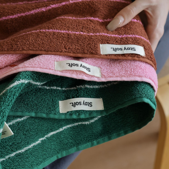 tw-00001-7 Pastel stripe cotton towel / パステルストライプコットンタオル