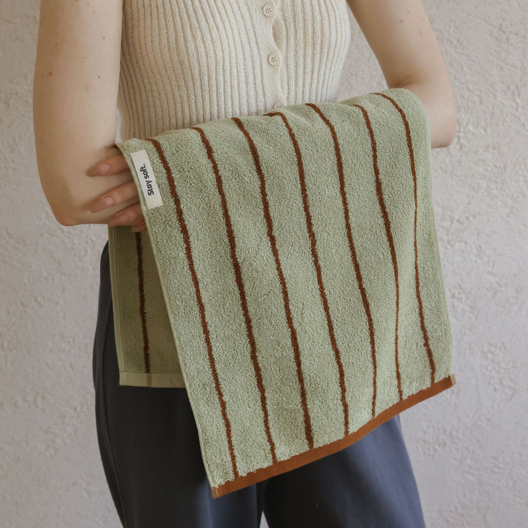 tw-00001-7 Pastel stripe cotton towel / パステルストライプコットンタオル