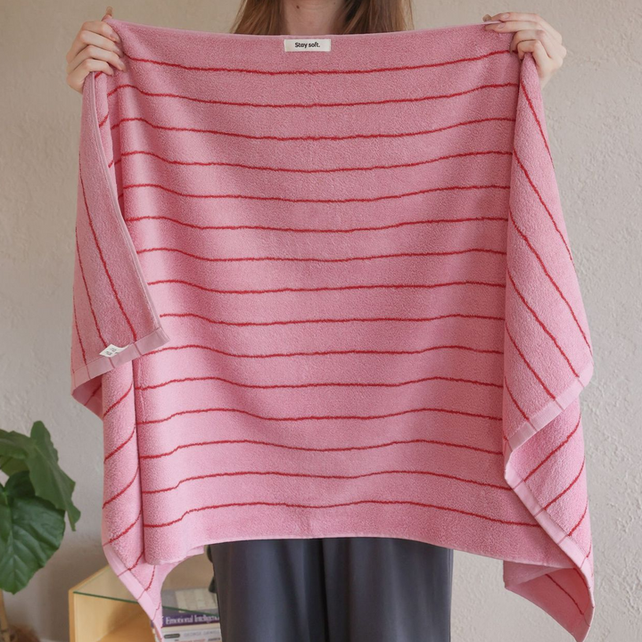 tw-00001-7 Pastel stripe cotton towel / パステルストライプコットンタオル