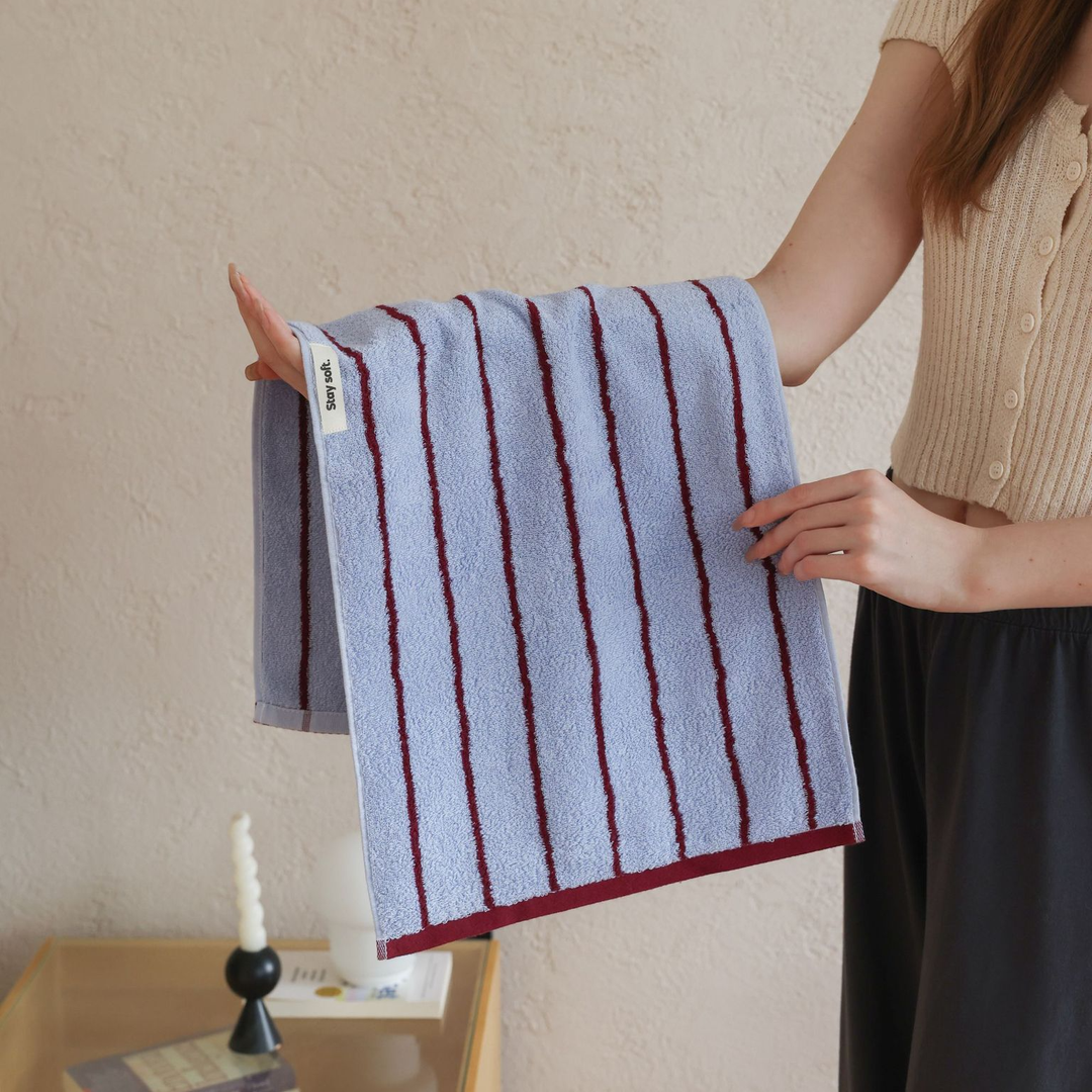 tw-00001-7 Pastel stripe cotton towel / パステルストライプコットンタオル