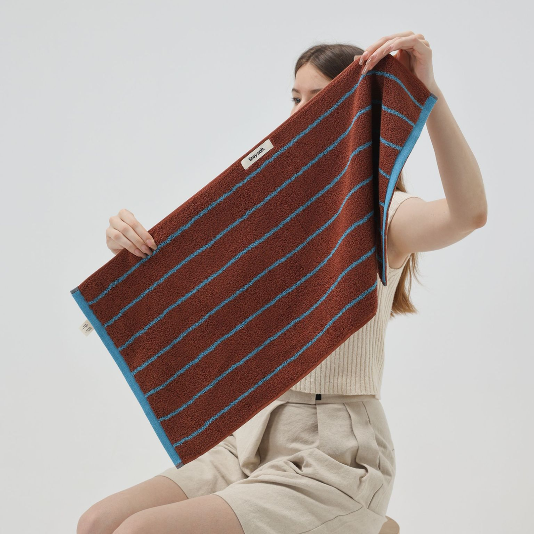 tw-00001-7 Pastel stripe cotton towel / パステルストライプコットンタオル