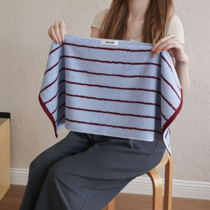 tw-00001-7 Pastel stripe cotton towel / パステルストライプコットンタオル