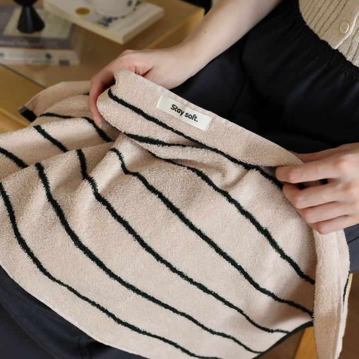 tw-00001-7 Pastel stripe cotton towel / パステルストライプコットンタオル