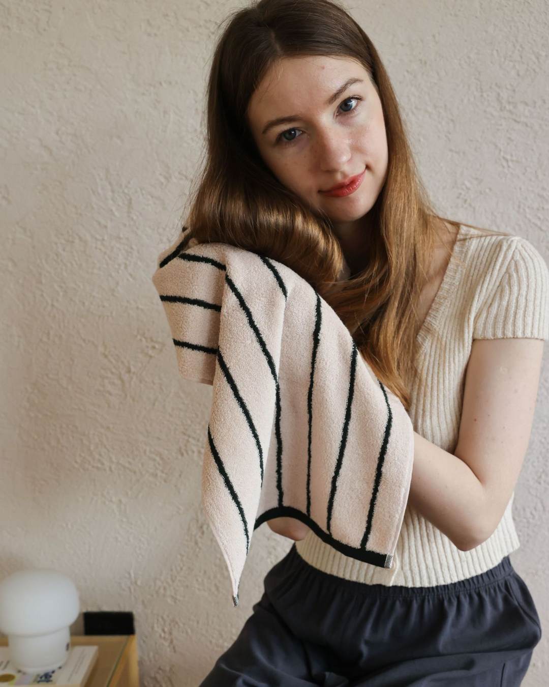 tw-00001-7 Pastel stripe cotton towel / パステルストライプコットンタオル