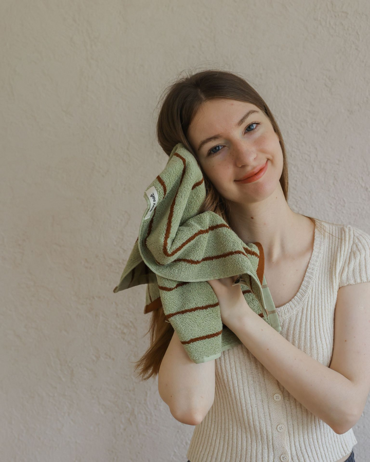 tw-00001-7 Pastel stripe cotton towel / パステルストライプコットンタオル