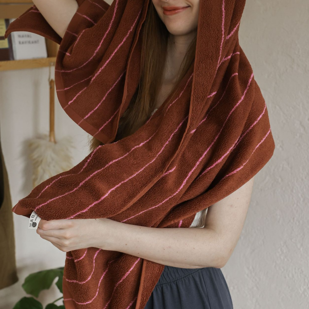 tw-00001-7 Pastel stripe cotton towel / パステルストライプコットンタオル