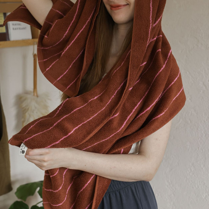 tw-00001-7 Pastel stripe cotton towel / パステルストライプコットンタオル