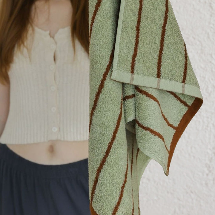 tw-00001-7 Pastel stripe cotton towel / パステルストライプコットンタオル